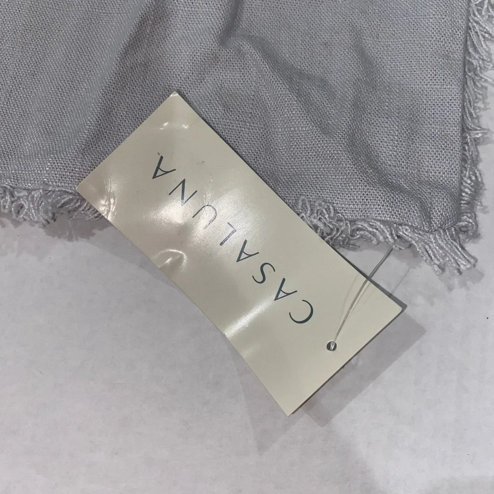 Casaluna fringe hem grey linen pillow sham standard new